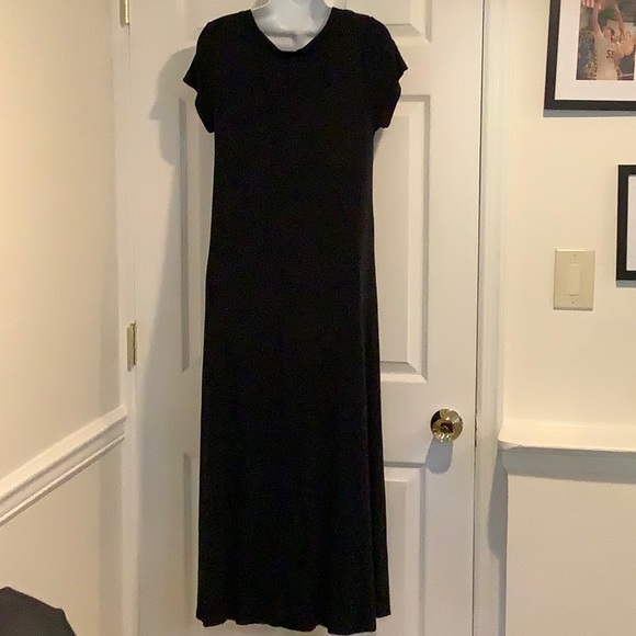 NWOT H BY HALSTON Black Oversized High/Low Shortsleeved Maxi Dress XS - Picture 4 of 7